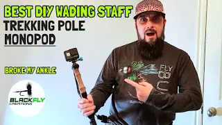The Best Wading Staff Monopod Trekking Pole! How To Make A Wading Staff For Fishing & Filming CHEAP