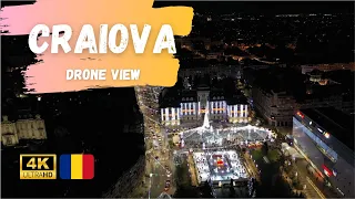 Craiova, Romania - Drone View above the Christmas Market [4K] - (December 2021)