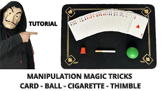 MANIPULATION MAGIC TRICKS TUTORIAL | BALL-CARD-CIGARETTE-THIBLE #tricks #magic #trending #viral