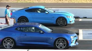 You've been waiting for this!!! 2017 Camaro 2SS vs 2017 Mustang GT-drag race