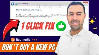 Solved ✅ "This PC can't run Windows 11" 😁 1 Click to Install Windows on Unsupported CPU & TPM Bypass