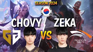 GEN Chovy vs HLE Zeka - Chovy YONE vs Zeka JAYCE Mid - Patch 14.6 KR Ranked CHALLENGER | lolrec