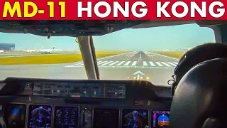 COCKPIT MD-11 Departing Hong Kong