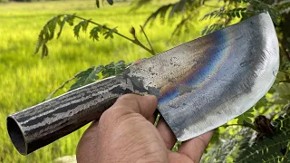 Knife Making - Forging A Cleaver Knife From The Rusted Chainsaw | Chef Knife 🔪🔪🔪 #E11