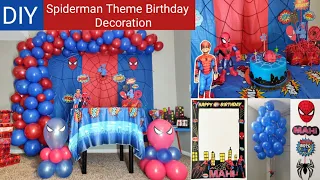 DIY | Spiderman Theme Birthday Decoration Ideas | Kids Spiderman Birthday Party Decoration At Home