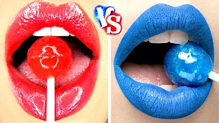 DEFI ALIMENTAIRE DU ROUGE VS BLEU ! || manger de la nourriture de la même couleur par Gotcha! French