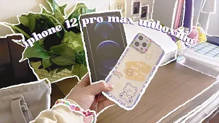 iphone 12 pro max unboxing | cute + aesthetic accessories 📦 💛