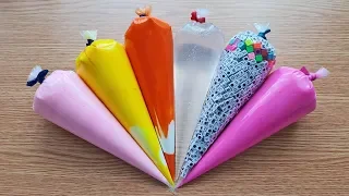 Making slime with Piping Bags - Crunchy Fluffy