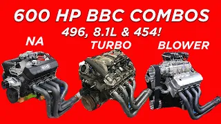 HOW TO MAKE 600-HP BIG-BLOCK CHEVY POWER. FROM CHEAP, JUNKYARD TURBO 8.1L TO ALL-MOTOR 496 TO SC 454