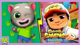 Говорящий Том за Золотом vs Subway Surfers.Обновления Игр.Ковбой Том и Новый Город Сабвей Серф