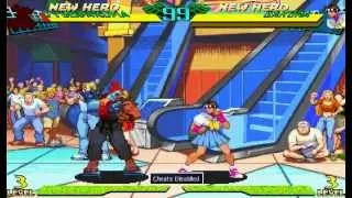 Marvel Super Heroes vs Street Fighter [Arcade] - play as Cyber-Akuma / Mech-Gouki (demonstration)
