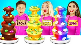 Rich vs Broke vs Giga Rich Food Challenge | Expensive vs Cheap Sweets Battle by RATATA CHALLENGE