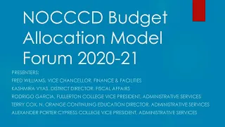 2020 District Budget Forum