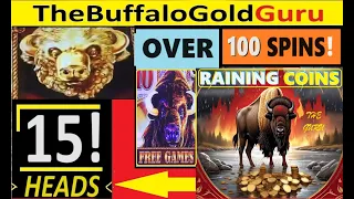 100+ SPINS!🔥RECORD JACKPOT! 15 HEADS (15th time!!) BUFFALO GOLD slot INSANITY! 🔥