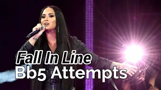 Demi Lovato 'Fall In Line' Bb5 High Note Attempts