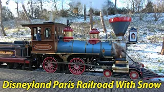 Disneyland Paris Railroad Full POV Ride Experience with SNOW - Winter 2024 - Grand Circle Tour