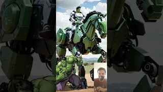 Avengers ride robot horse