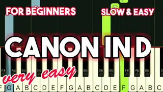CANON in D - SLOW & EASY PIANO TUTORIAL