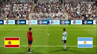 Argentina vs Spain | Penalty Shootout | FIFA World Cup | Messi vs Spain | eFootball PES Gameplay