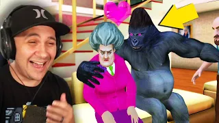 This Gorilla FELL IN LOVE With Hello Neighbor's Sister! | Scary Teacher 3D