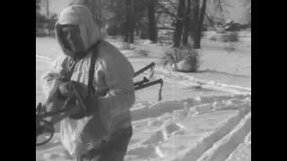 17 лыжный батальон. Комбат Топуридзе. Кинохроника декабрь 1941