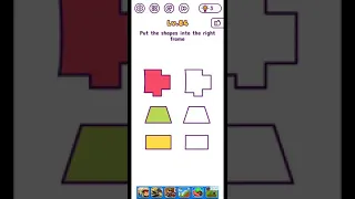 Tricky brains level 84 put the shapes into the right frame walkthrough solution