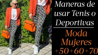 MODA SEÑORAS GUAPAS COMO LLEVAR TENIS O ZAPATILLAS DEPORTIVAS EN DIFERENTES OCASIONES