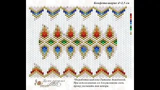 МК🍬Конфетка🍬Мозаичное плетение Часть 1(1 - 15 ряды)