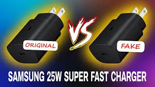 Original vs Fake Samsung 25W Super Fast Charger