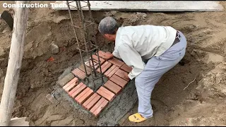 Brick Pillar Construction Knowledge Step By Step Construction In A Great Creative New Style