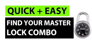 How to Find The Combo to a Master Lock In One Minute