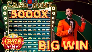 Crazy Time 10x Multiplier 5000x Cash Hunt BIG WIN!!! 😱🤑