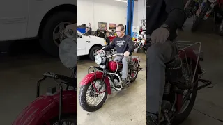 Big '39 Indian Four (1278cc 4 cylinder) start-up & ride