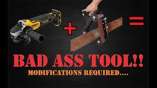 Adapting a Cheap Belt Sander to a 20V DeWalt Angle Grinder.  Tool Review and Modification