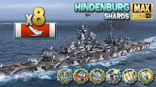 Cruiser Hindenburg with an excellent job on map Shards - World of Warships