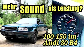 Mehr Sound als Leistung? - Audi 80 B4 2,0 Zeiten messen | 100-150 Dragy | Youngtimer 2021