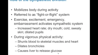 Chapter 14.2 Divisions of the ANS BIO201