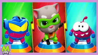 Talking Tom Hero Dash vs Om Nom Run vs Om Nom Parkour.Том против Ам Нямов-Пауков.Кто Быстрее и Круче