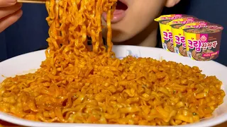 ASMR CREAM FIRE NOODLES MUKBANG 꾸덕매콤한 크림진짬뽕 먹방 EATING SOUNDS