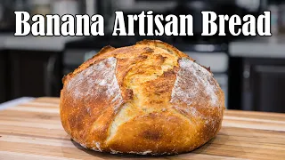 Banana artisan bread in a Dutch oven