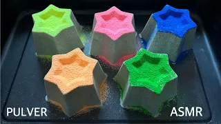 ASMR baking soda satisfying soft crush in neon colors🌈