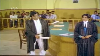 Bharathi Defend Against Minister in Court | Ambika | Nyayakke Shikshe Kannada Movie Super Scenes