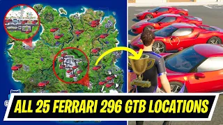 All Ferrari 296 GTB locations in Fortnite - Where to Find Ferrari 296 GTB in Fortnite Season 7