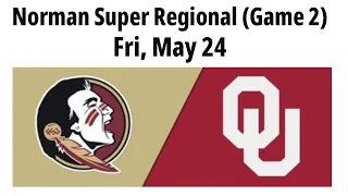2024 May 24 - Softball - Florida State vs. #2 Oklahoma - Norman Super Regional (Game 2) - 20240524