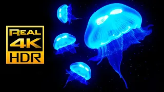 Increible Acuario de Medusas en 4K HDR- Musica de relajacion y Meditacion - 4K HDR UHD