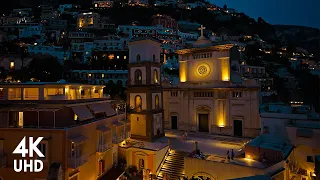 Positano, Italy | City Ambience at Night | 4K Binaural