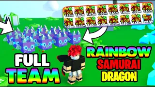 I MADE THE *FIRST* 🌈RAINBOW SAMURAI DRAGON FULL TEAM! BEST TEAM IN THE GAME! | Pet Simulator X