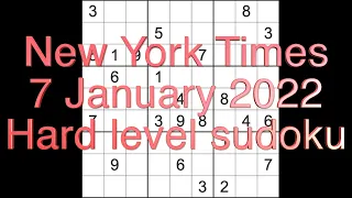 Sudoku solution – New York Times sudoku 7 January 2022 Hard level