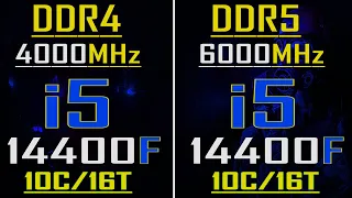 DDR4 (4000MHz) vs DDR5 (6000MHz) || INTEL i5 14400F || PC GAMES TEST ||
