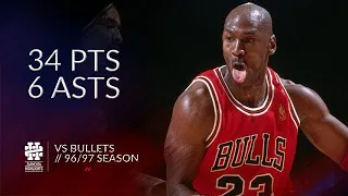 Michael Jordan 34 pts 6 asts vs Bullets 96/97 season